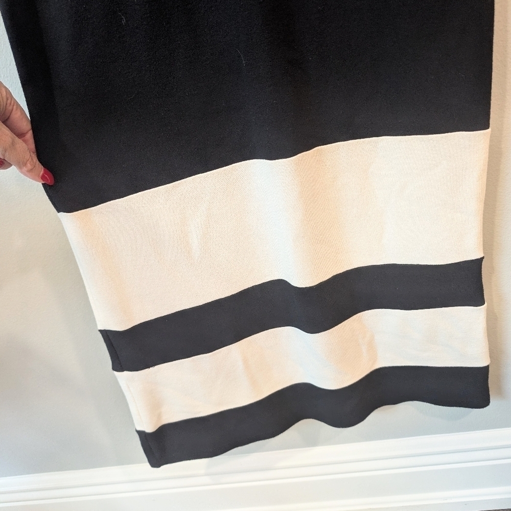 Hobbs London navy and white full length sleevless dress sz. 4 - Picture 5 of 5
